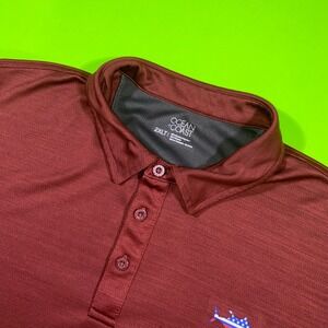Ocean + Coast Mens 2XLT Burgundy Performance Polo Shirt Patriotic Fish Logo Tall